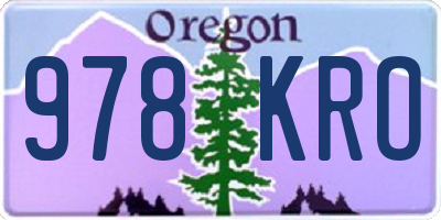 OR license plate 978KRO