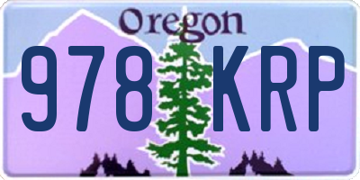 OR license plate 978KRP