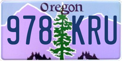 OR license plate 978KRU
