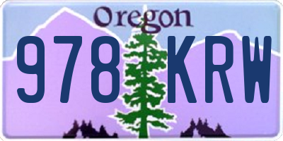 OR license plate 978KRW