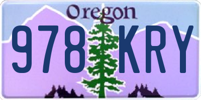 OR license plate 978KRY