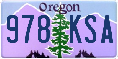 OR license plate 978KSA