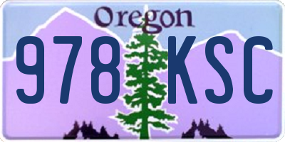 OR license plate 978KSC