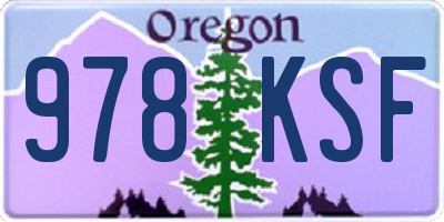 OR license plate 978KSF