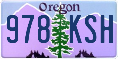OR license plate 978KSH