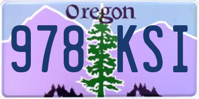 OR license plate 978KSI