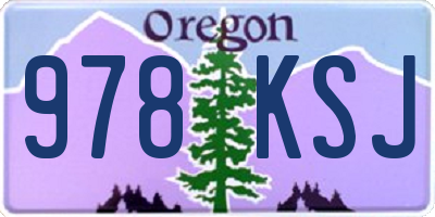 OR license plate 978KSJ