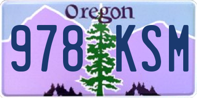 OR license plate 978KSM