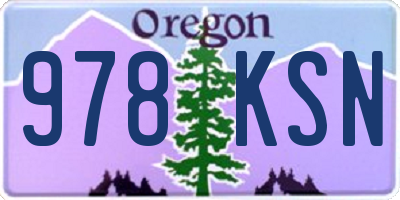 OR license plate 978KSN