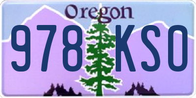 OR license plate 978KSO