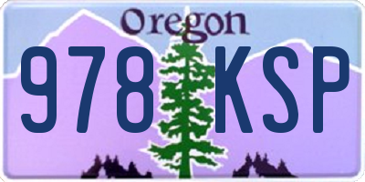 OR license plate 978KSP