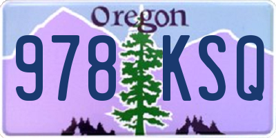 OR license plate 978KSQ