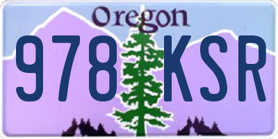OR license plate 978KSR