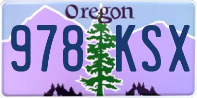 OR license plate 978KSX