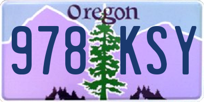 OR license plate 978KSY