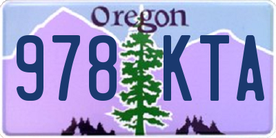 OR license plate 978KTA