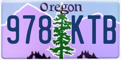OR license plate 978KTB
