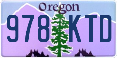 OR license plate 978KTD