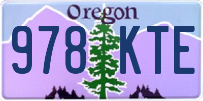 OR license plate 978KTE