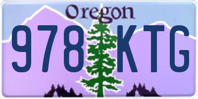 OR license plate 978KTG