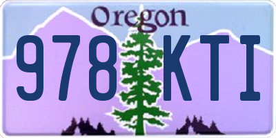 OR license plate 978KTI