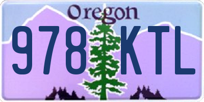 OR license plate 978KTL