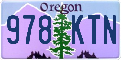 OR license plate 978KTN