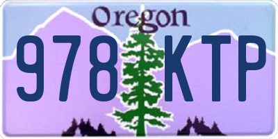 OR license plate 978KTP