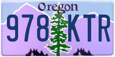 OR license plate 978KTR