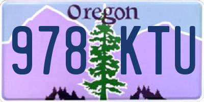 OR license plate 978KTU