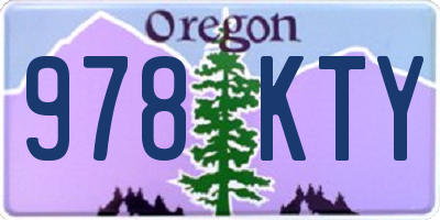 OR license plate 978KTY