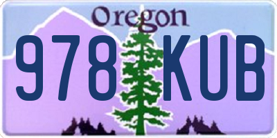 OR license plate 978KUB