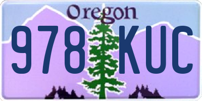 OR license plate 978KUC