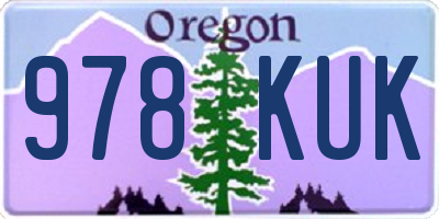 OR license plate 978KUK