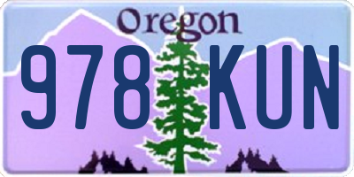 OR license plate 978KUN