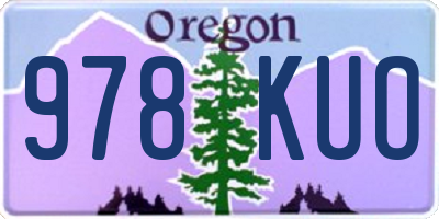 OR license plate 978KUO