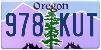 OR license plate 978KUT