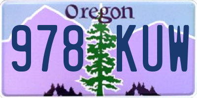 OR license plate 978KUW