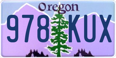 OR license plate 978KUX