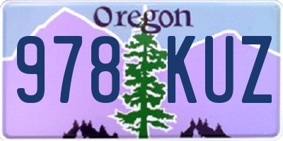 OR license plate 978KUZ