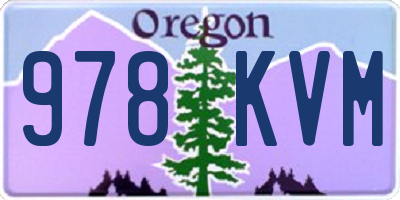 OR license plate 978KVM