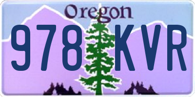 OR license plate 978KVR