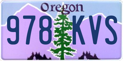 OR license plate 978KVS