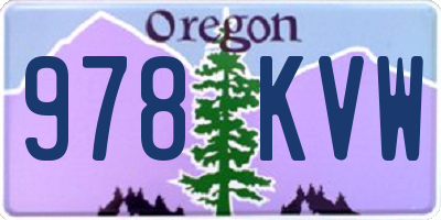 OR license plate 978KVW