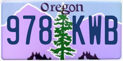 OR license plate 978KWB