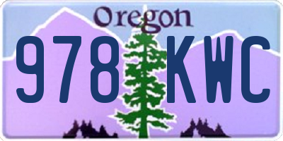 OR license plate 978KWC