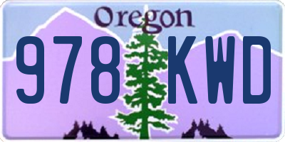 OR license plate 978KWD
