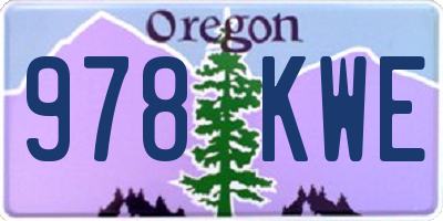 OR license plate 978KWE