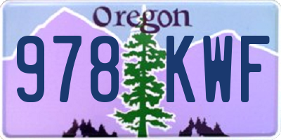 OR license plate 978KWF