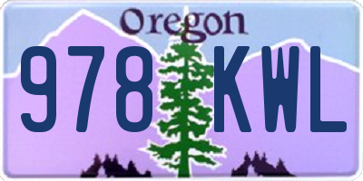 OR license plate 978KWL